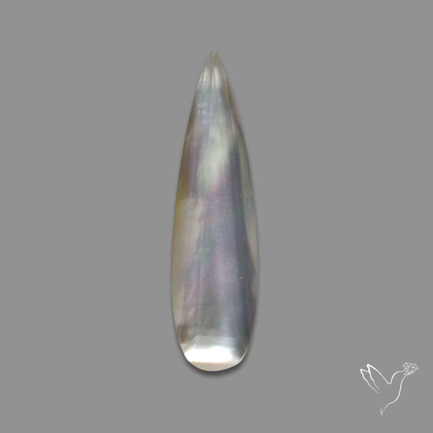 Rose Cut Mother Of Pearl Doublet wtih Quartz