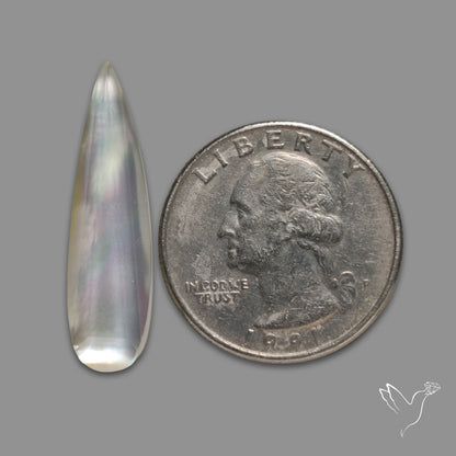 Rose Cut Mother Of Pearl Doublet wtih Quartz