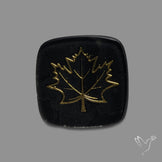 Metallic Inlay in Onyx Doublet with Quartz
