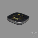 Metallic Inlay in Onyx Doublet with Quartz