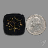Metallic Inlay in Onyx Doublet with Quartz