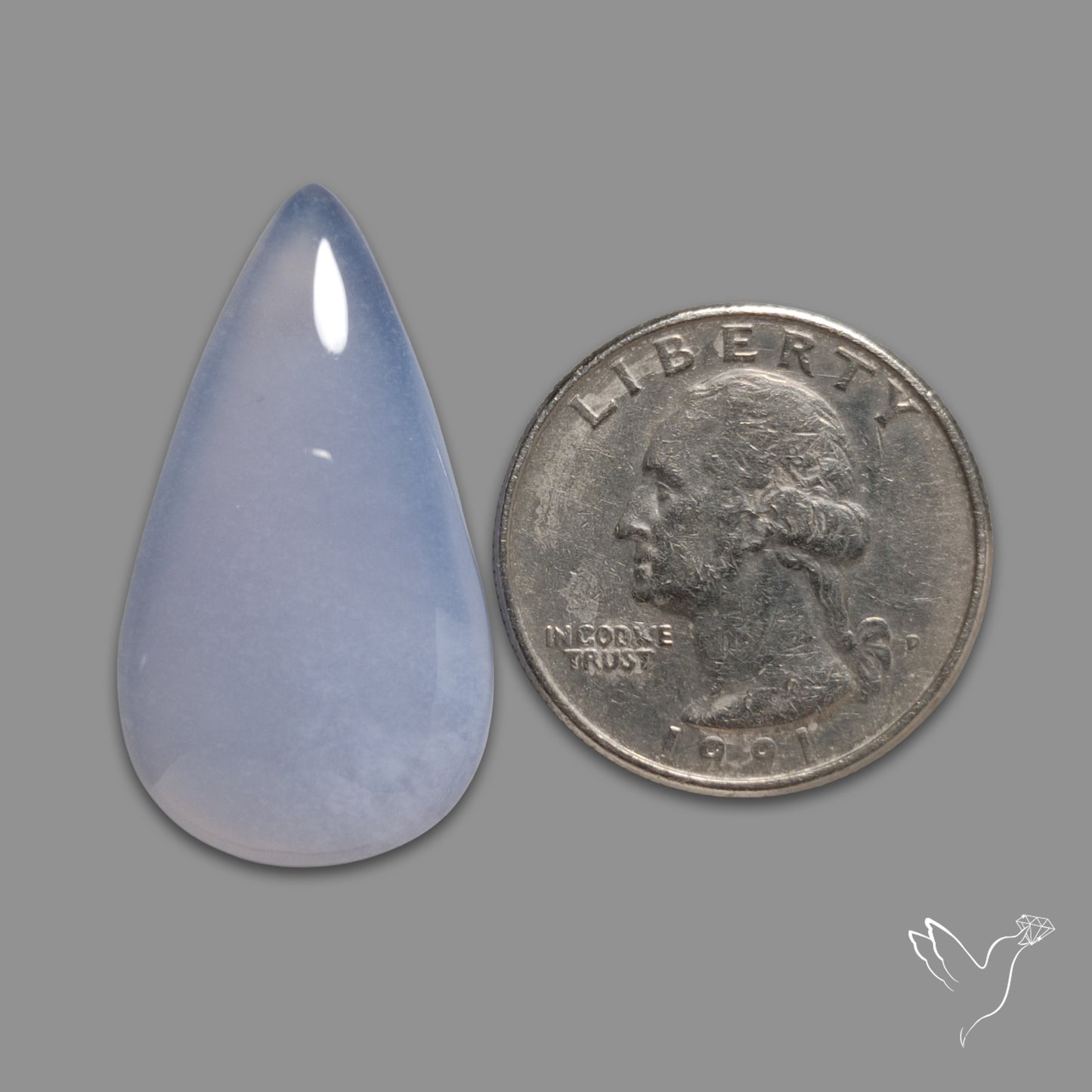 Namibian Blue Chalcedony Cabochon