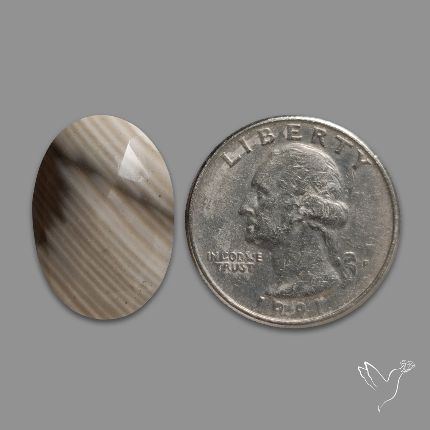 Rose Cut Flint Stone