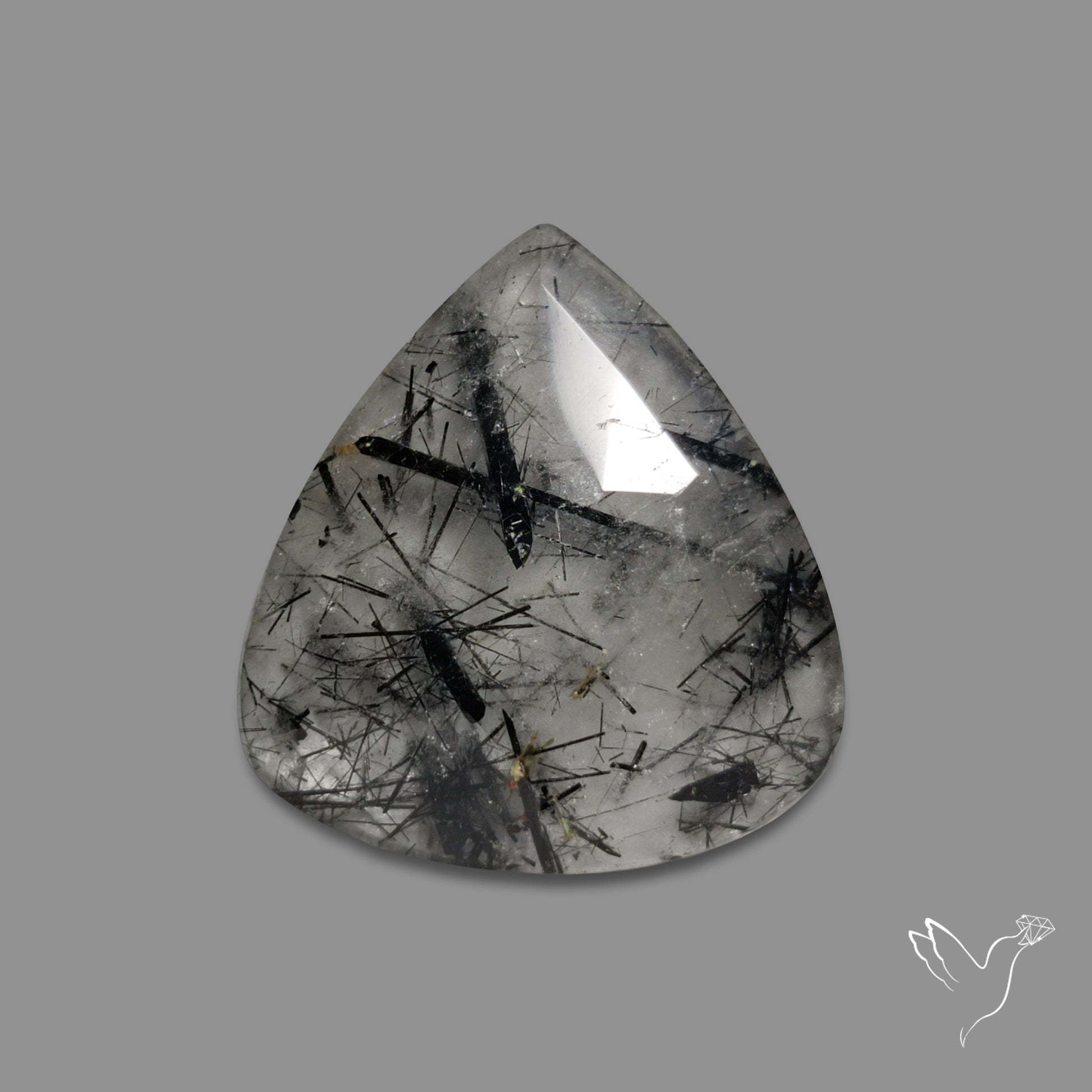 Rose Cut Black Tourmalinated Quartz