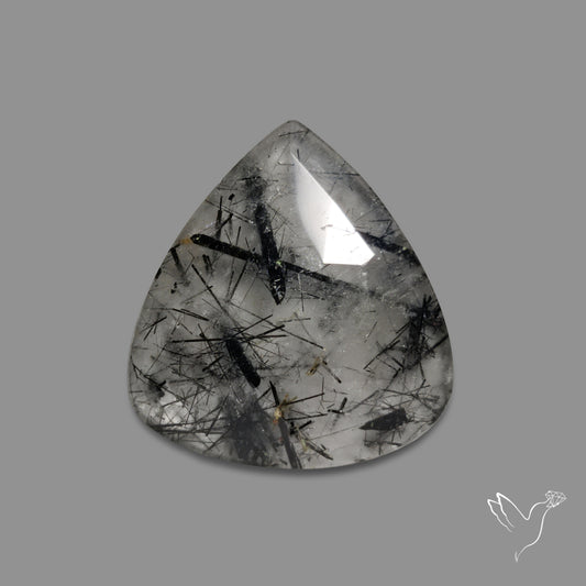 Rose Cut Black Tourmalinated Quartz