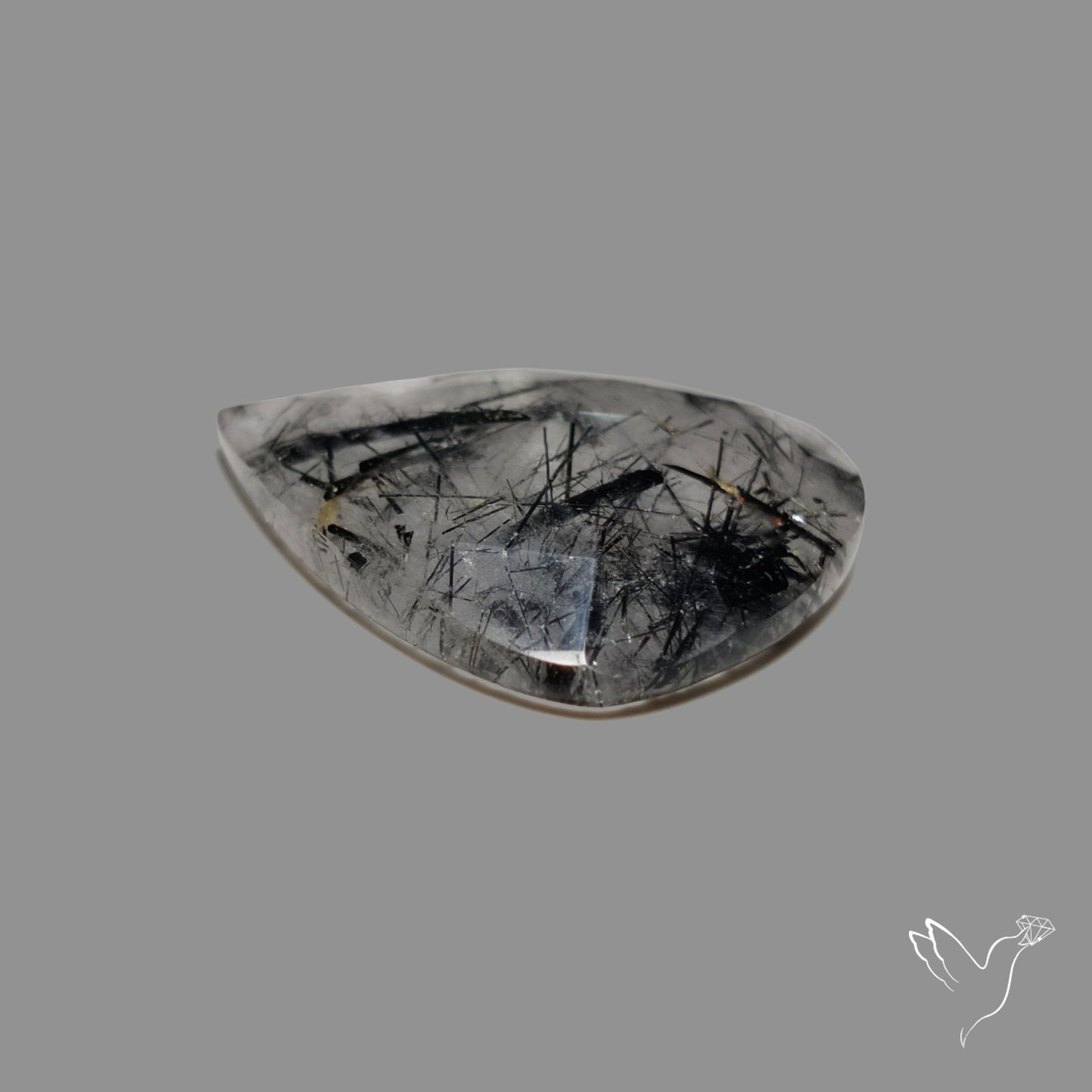 Rose Cut Black Tourmalinated Quartz
