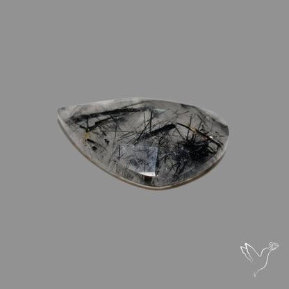 Rose Cut Black Tourmalinated Quartz