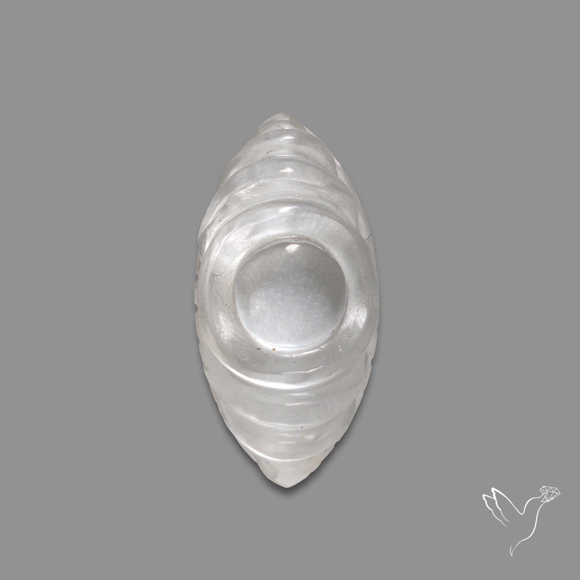Himalayan Quartz With Mother Of Pearl Doublet Evil Eye