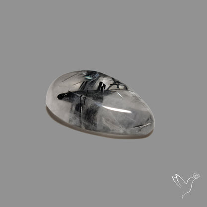 Black Tourmalinated Quartz Cabochon