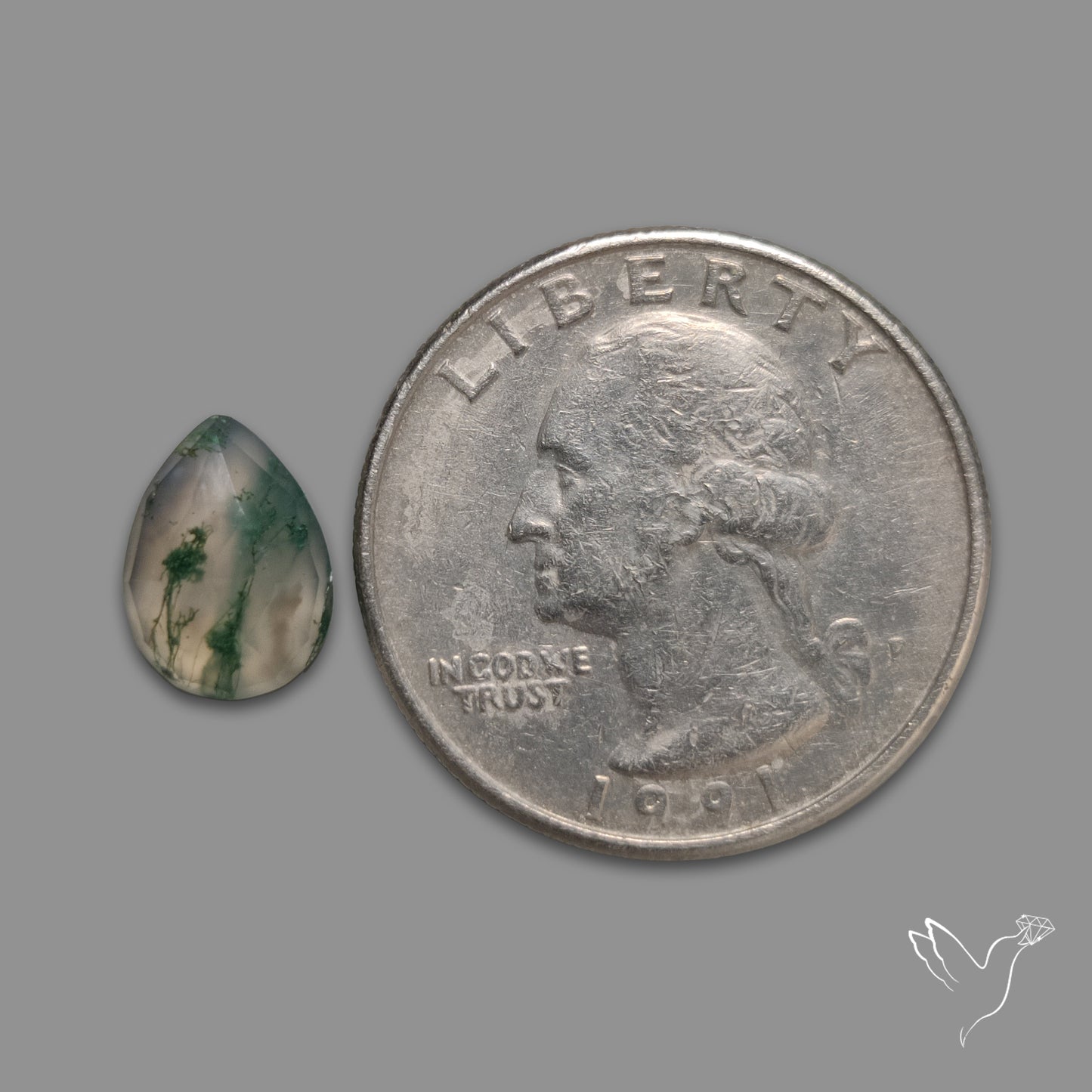 Rose Cut Moss Agate