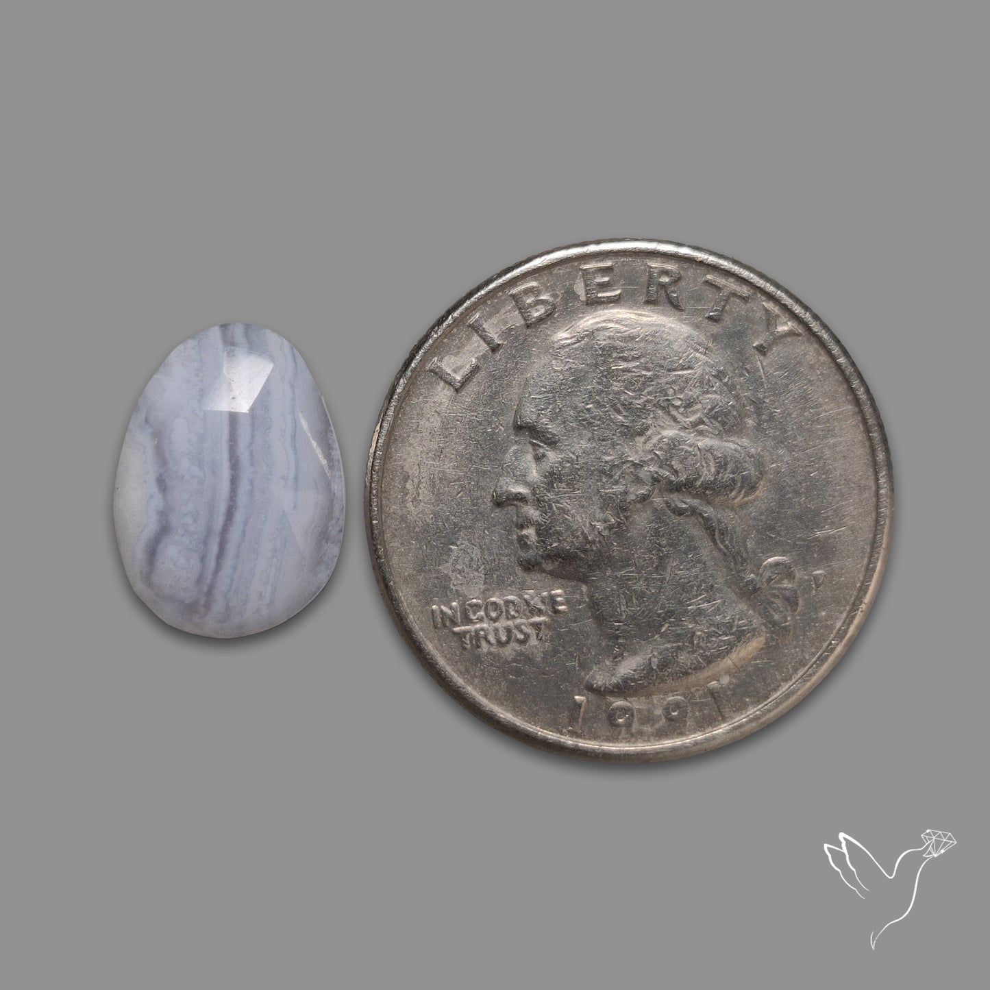 Rose Cut Blue Lace Agate