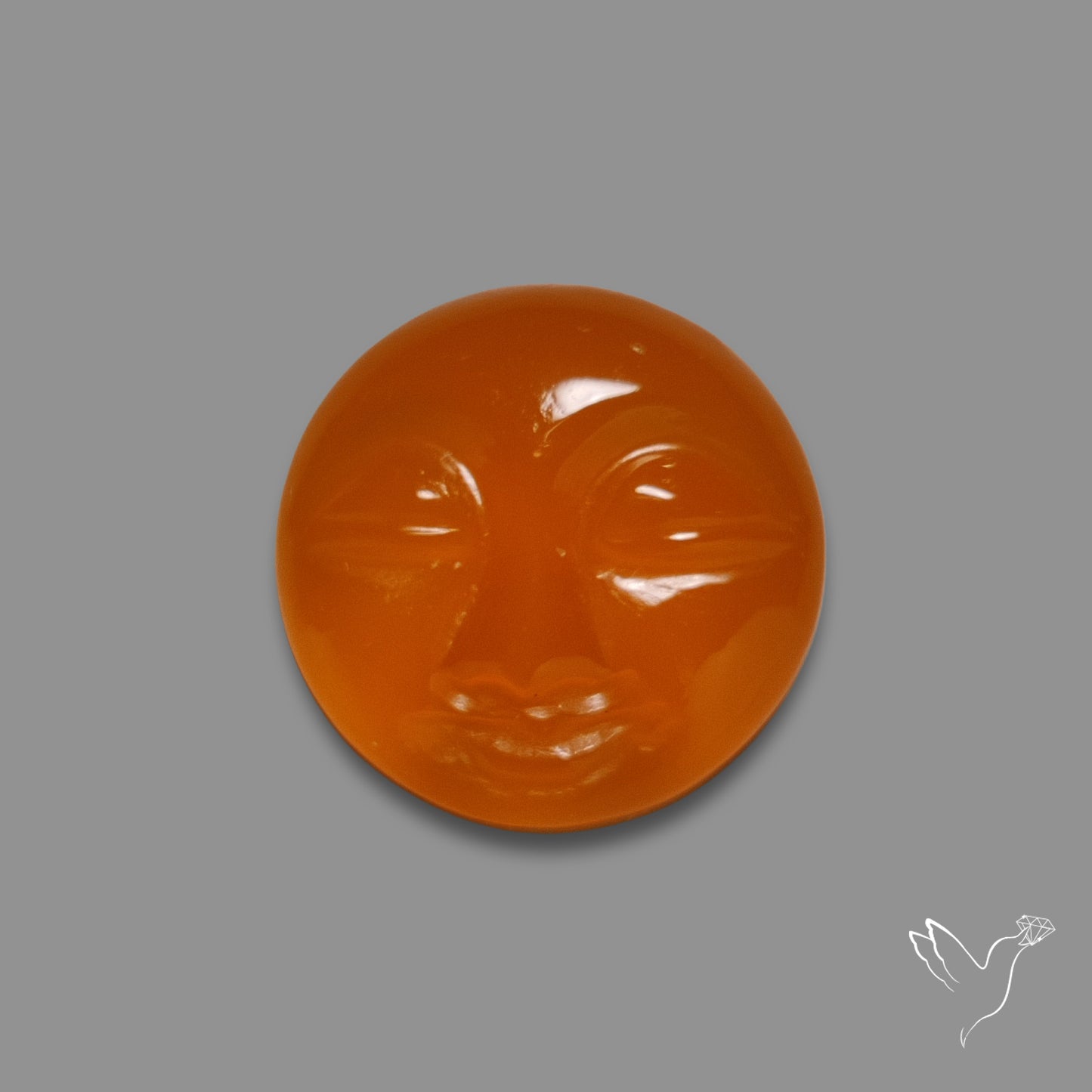 Carnelian Agate Moonface Carving