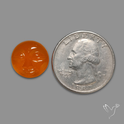 Carnelian Agate Moonface Carving