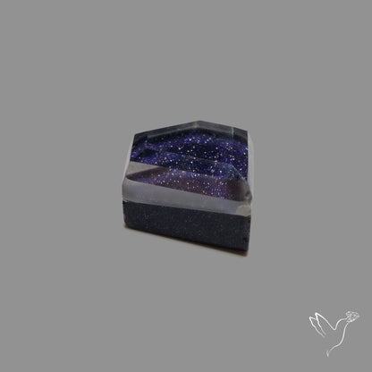 Step Cut Himalayan Quartz With Blue Goldstone Doublet
