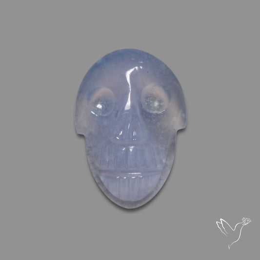 Blue Chalcedony Face Carving