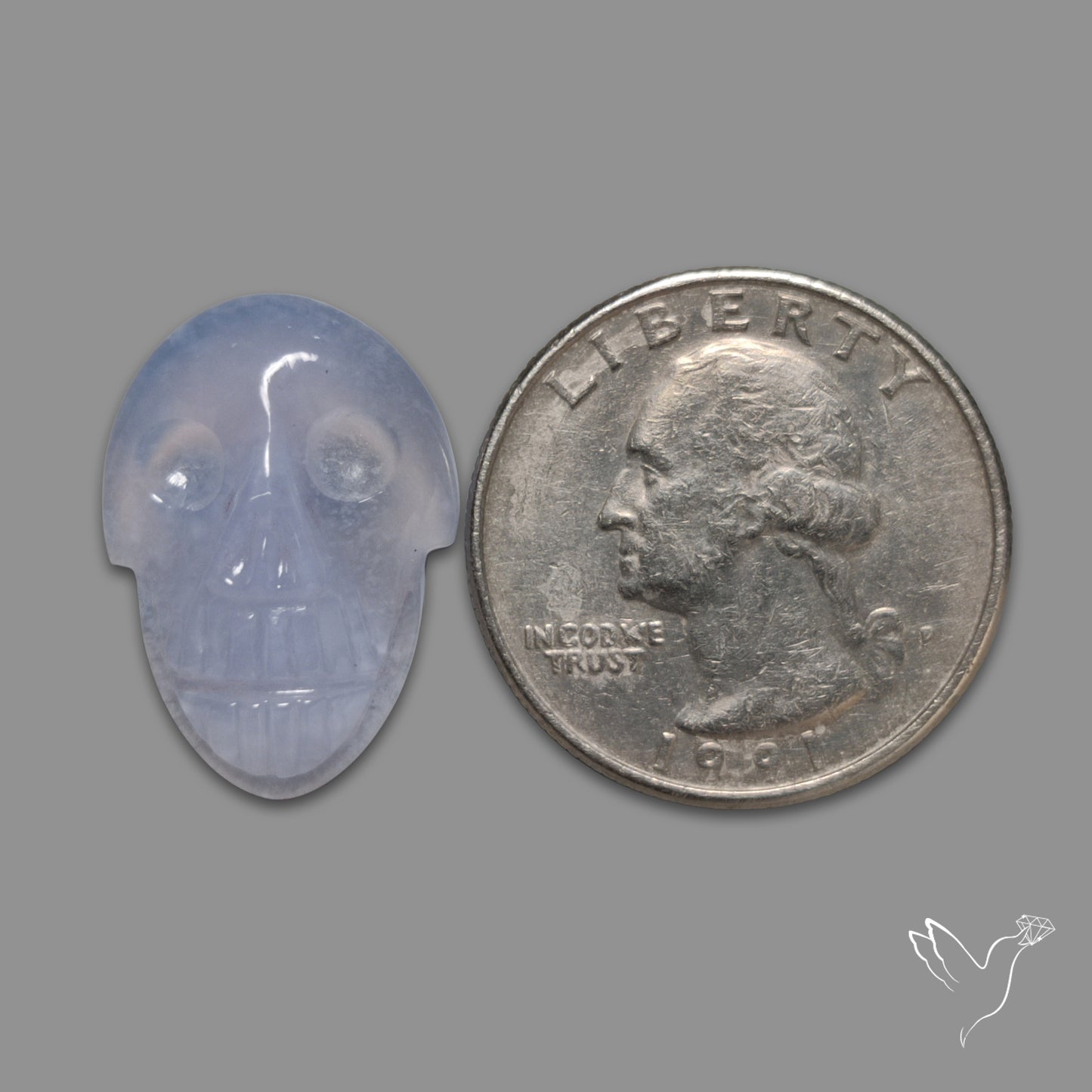 Blue Chalcedony Face Carving