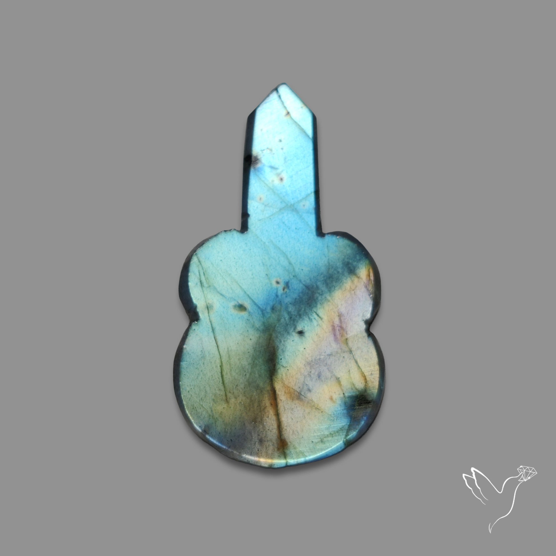 Blue Labradorite Guitar Carving
