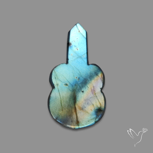 Blue Labradorite Guitar Carving