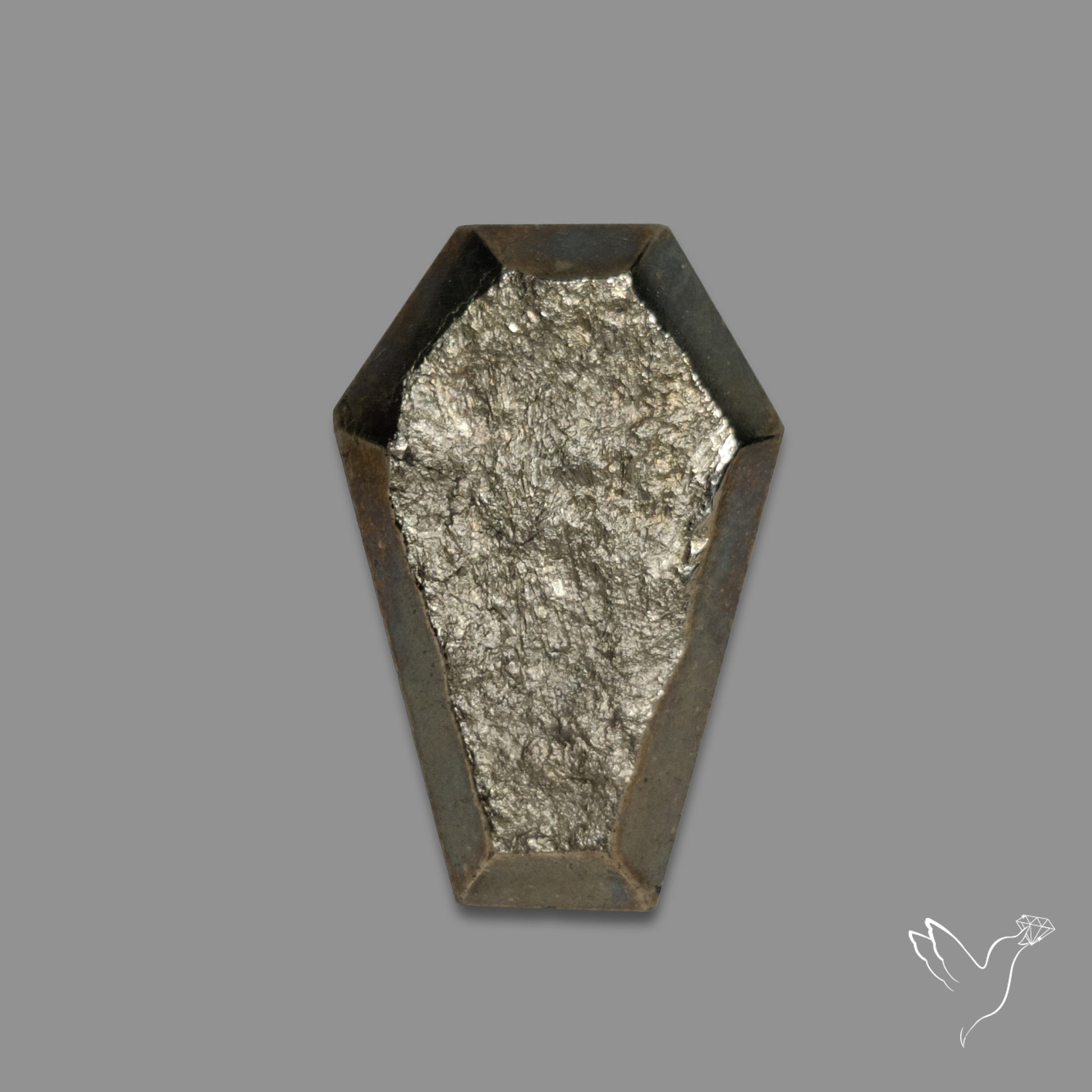 Raw Face Pyrite Coffin Carving