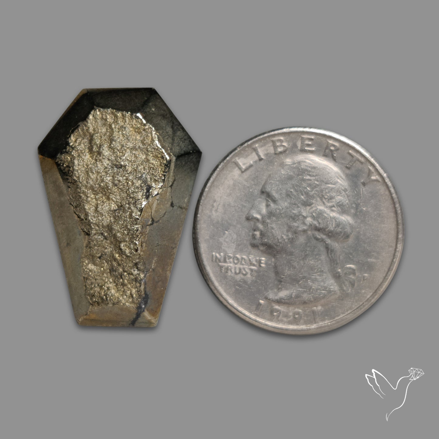 Raw Face Pyrite Coffin Carving