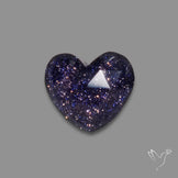 Rose Cut Himalayan Quartz With Blue Goldstone Doublet Heart