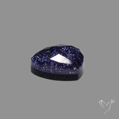 Rose Cut Himalayan Quartz With Blue Goldstone Doublet Heart