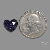 Rose Cut Himalayan Quartz With Blue Goldstone Doublet Heart