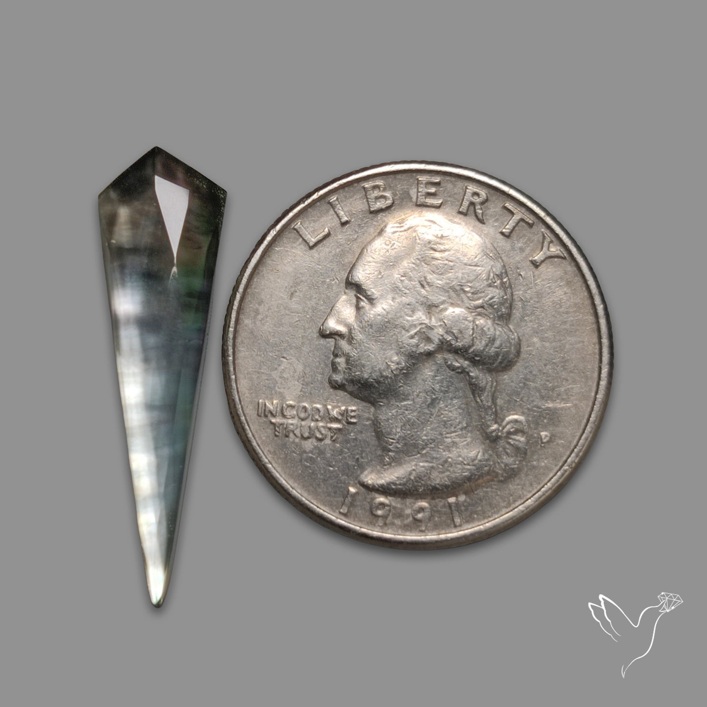 Rose Cut Himalayan Quartz With Black Mother Of Pearl Doublet