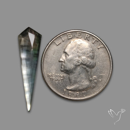 Rose Cut Himalayan Quartz With Black Mother Of Pearl Doublet
