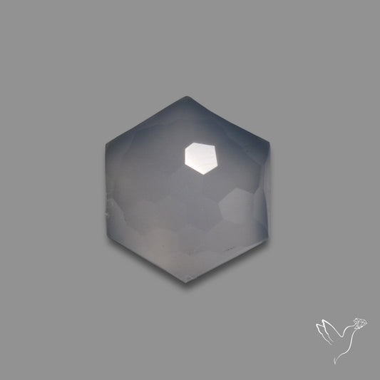 Honeycomb Cut Blue Chalcedony