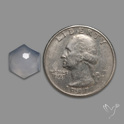 Honeycomb Cut Blue Chalcedony