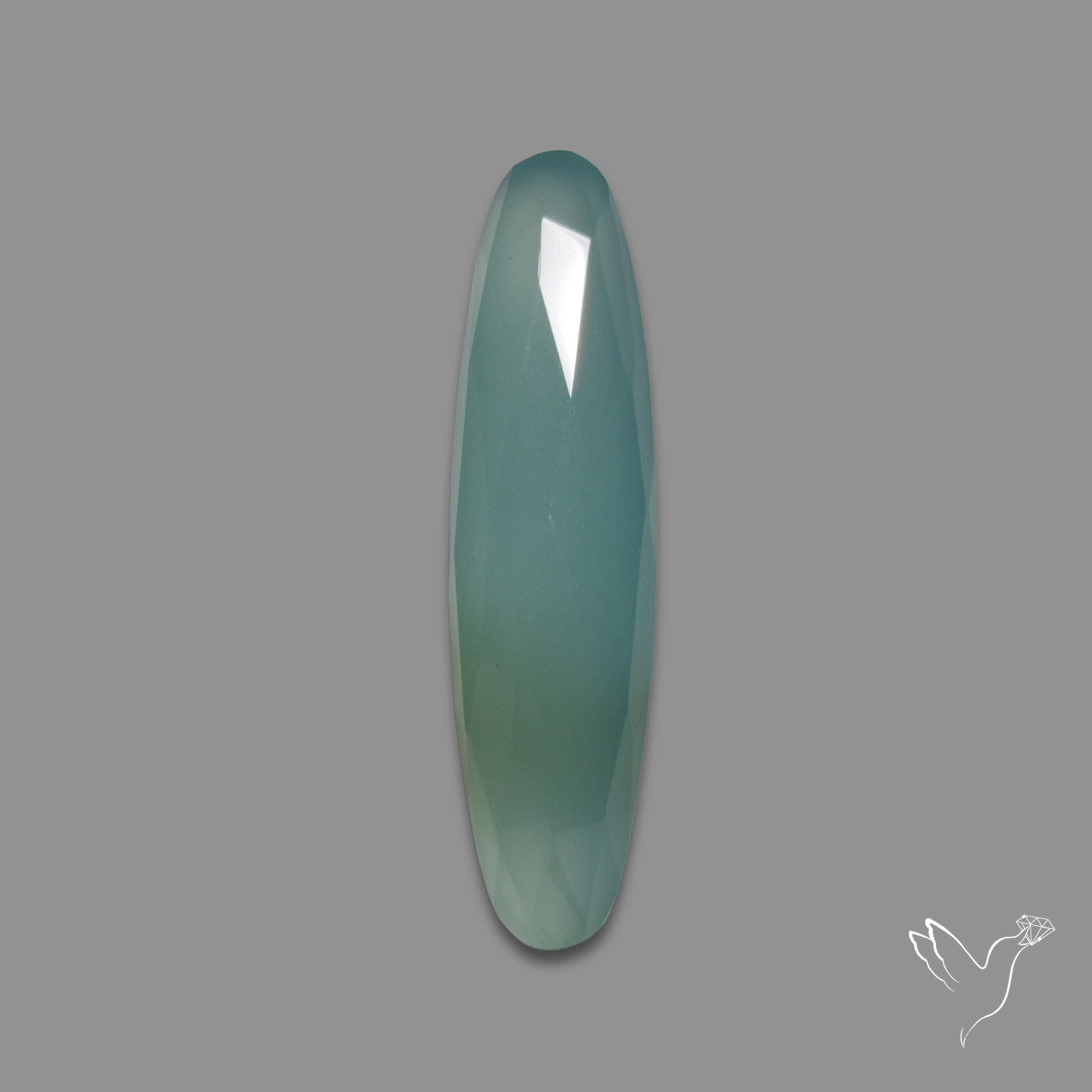 Rose Cut Aqua Chalcedony