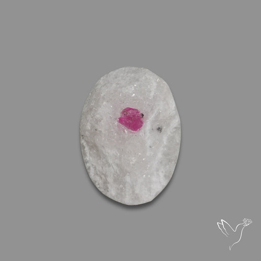 Raw Face Pink Spinel In Quartz