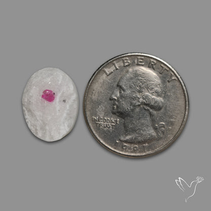 Raw Face Pink Spinel In Quartz