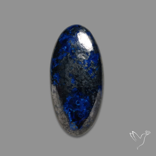 Azurite Cabochon with Hematite