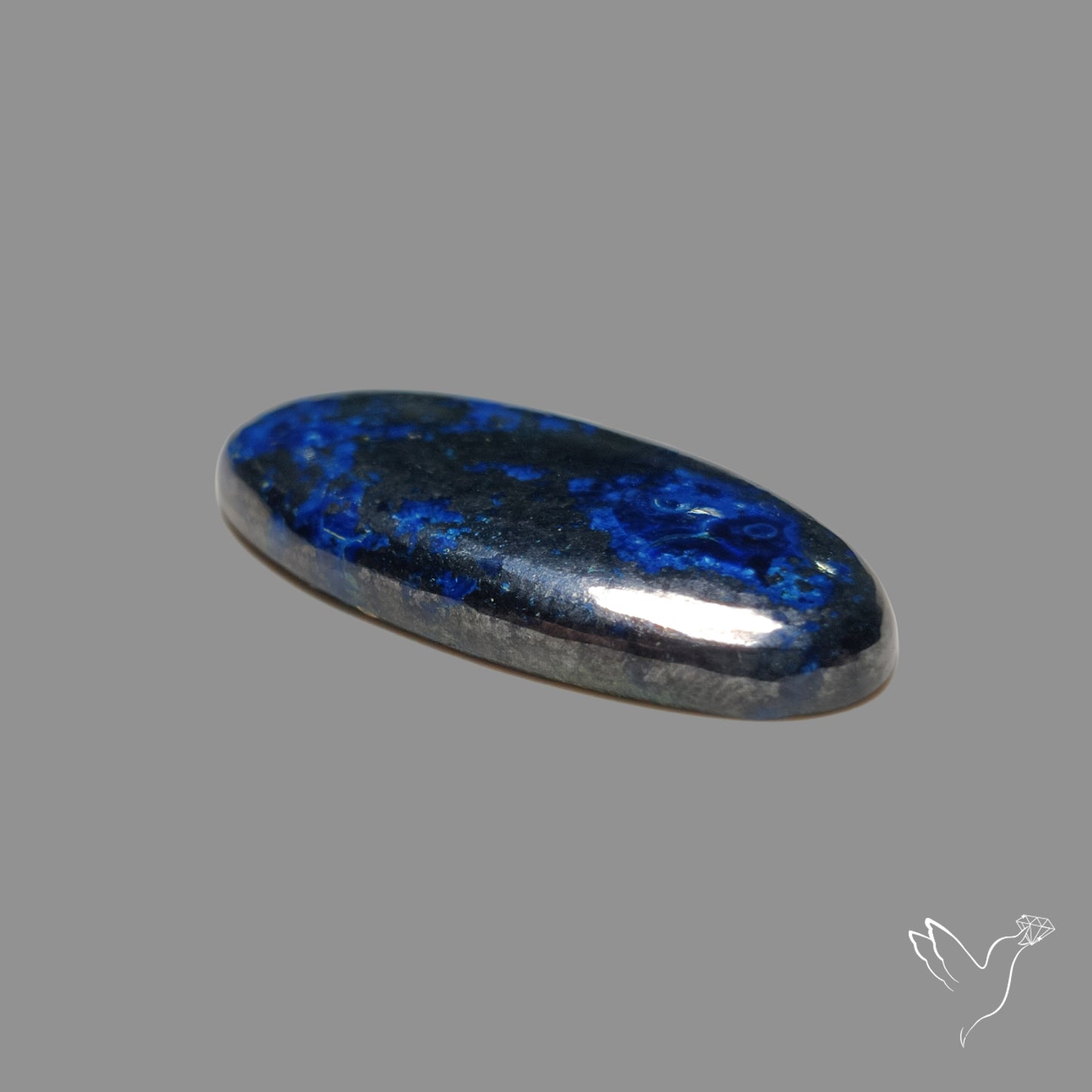Azurite Cabochon with Hematite