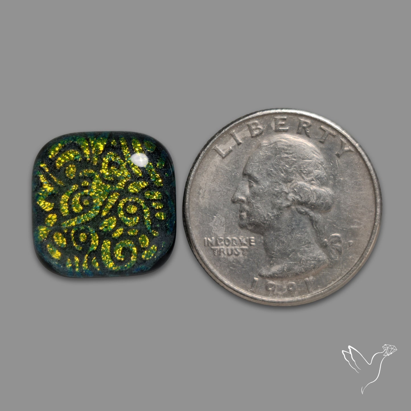 Dichroic Glass Doublet Mandala Inlay