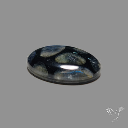 Blue Labradorite Inlay Black Onyx