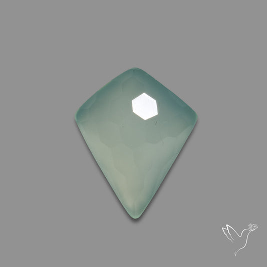 Honeycomb Cut Aqua Chalcedony