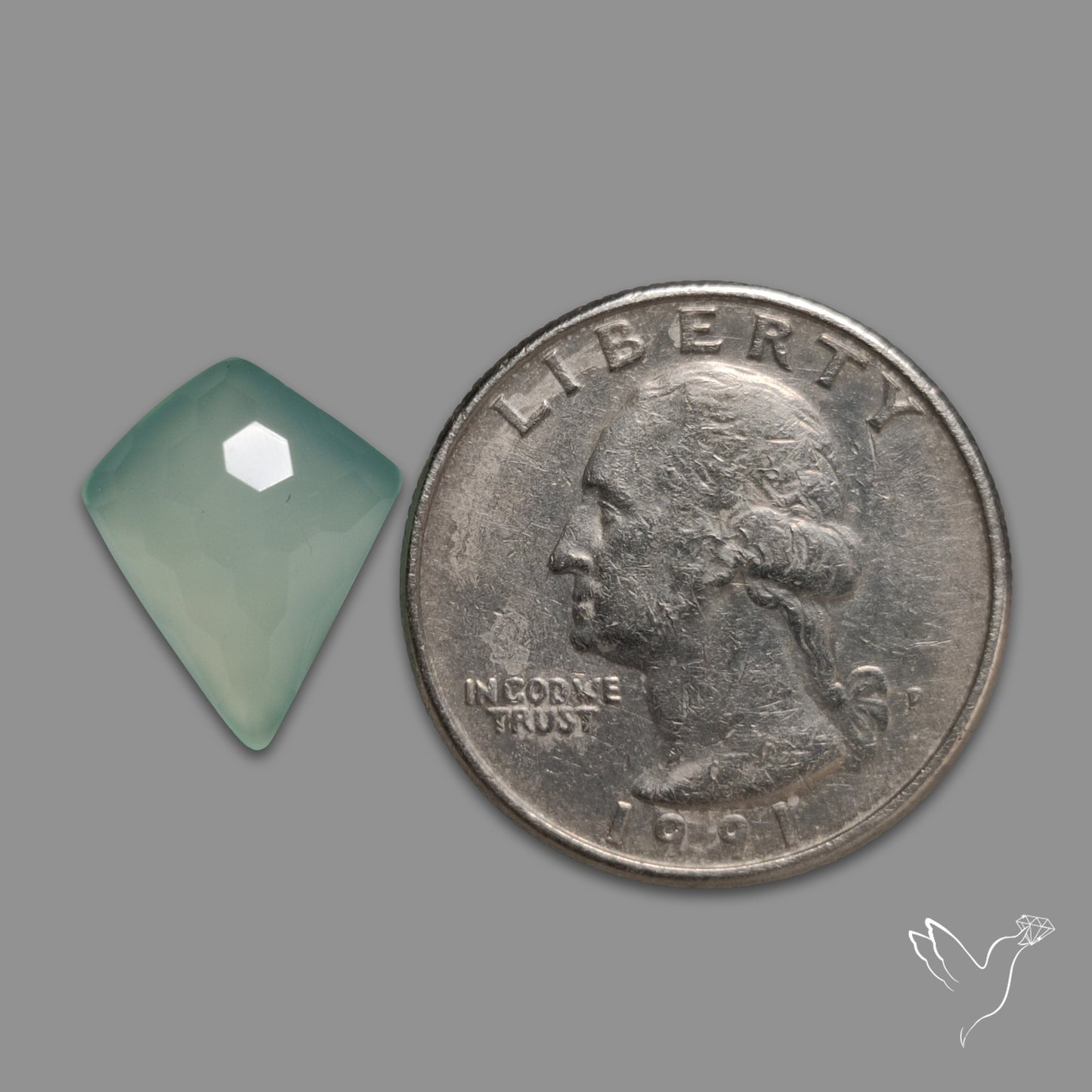 Honeycomb Cut Aqua Chalcedony