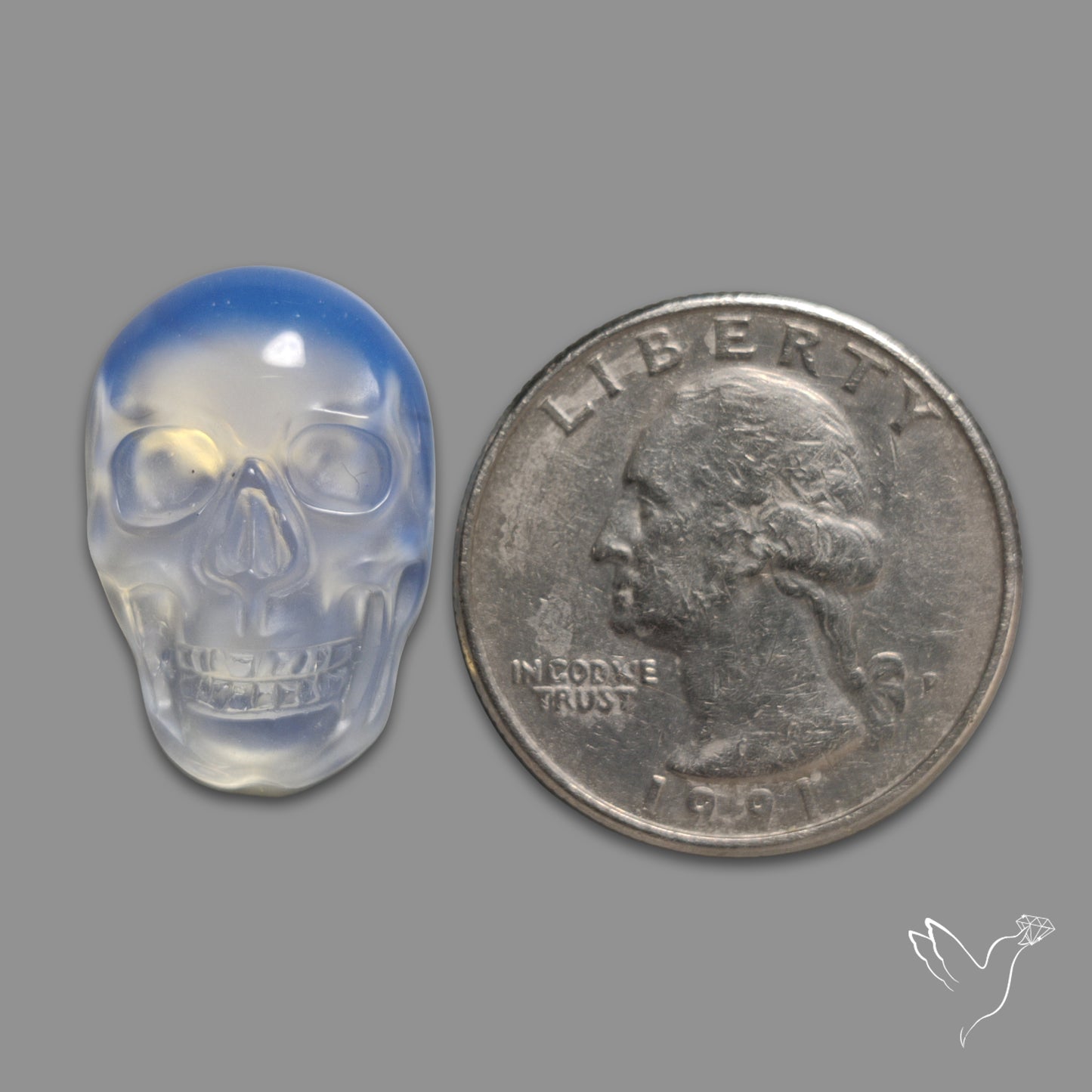 Opalite Skull Carving