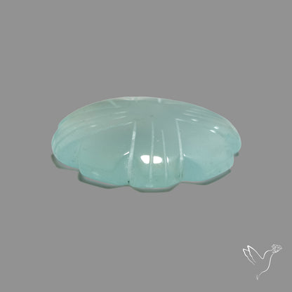 Aqua Chalcedony Flower Carving