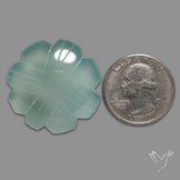 Aqua Chalcedony Flower Carving