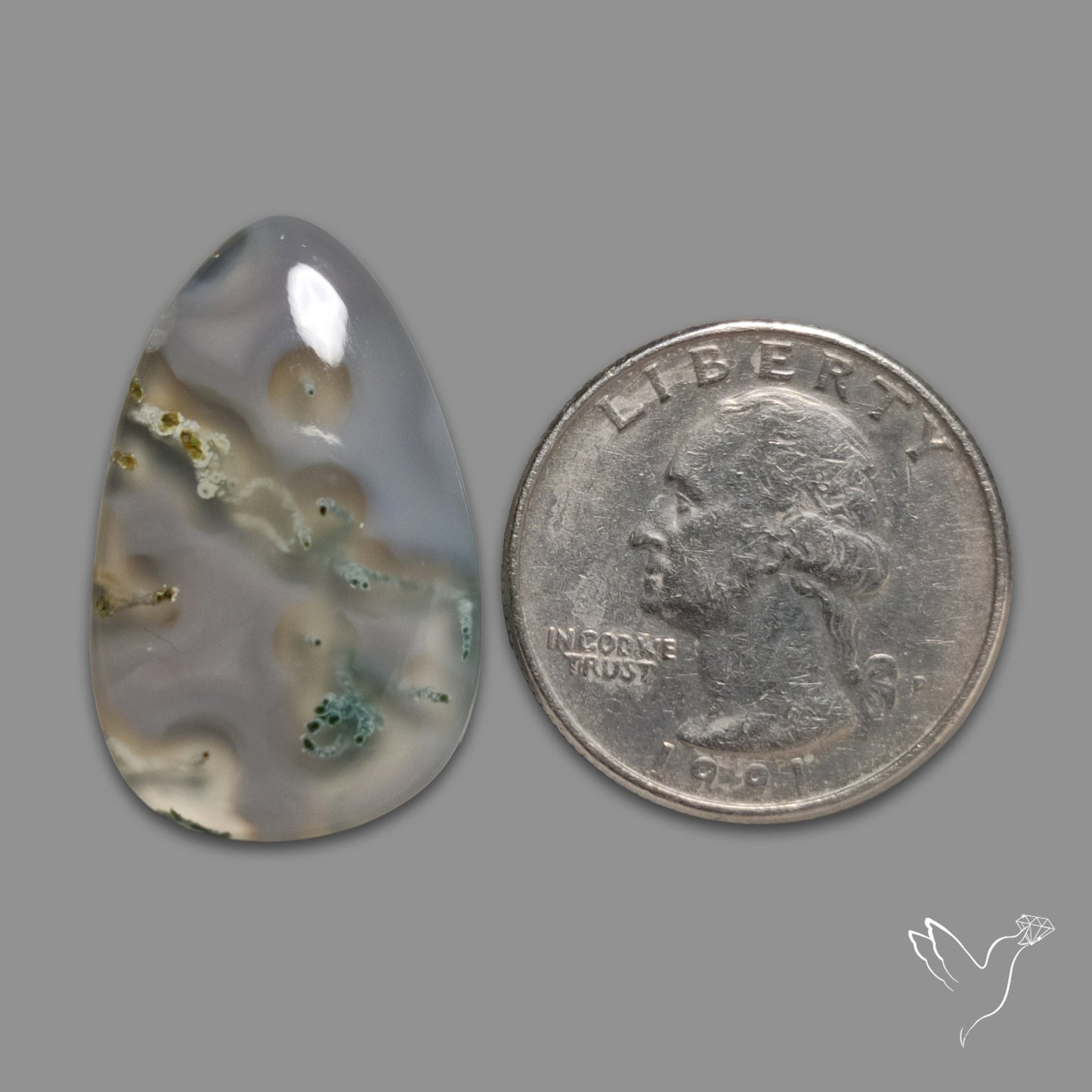White Horse Canyon Moss Agate Cabochon