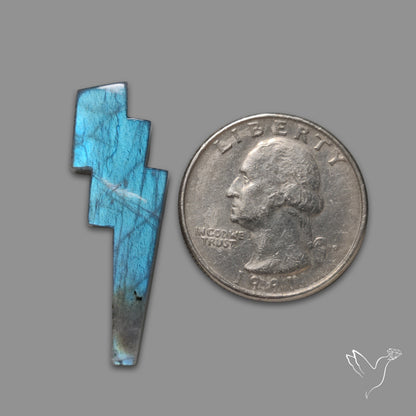 Blue Labradorite Lightning Bolt