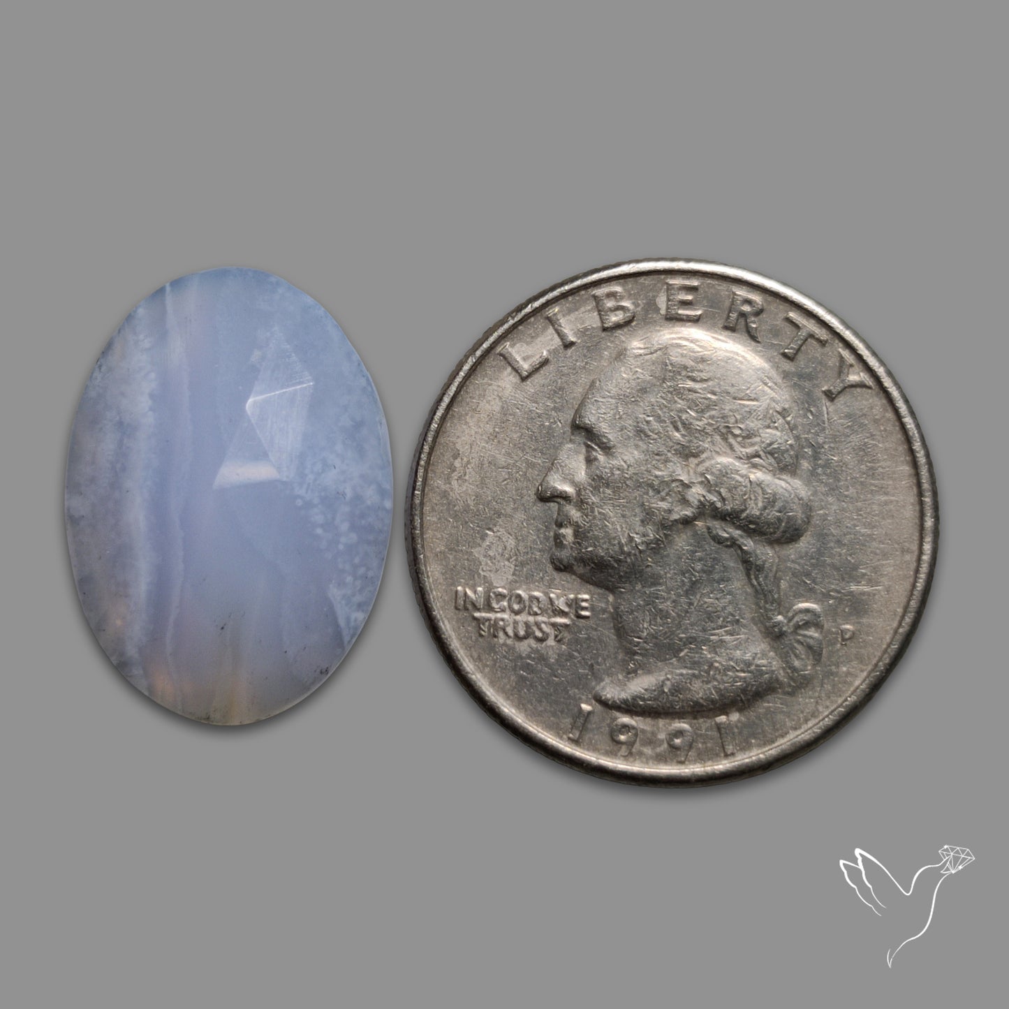 Rose Cut Blue Lace Agate