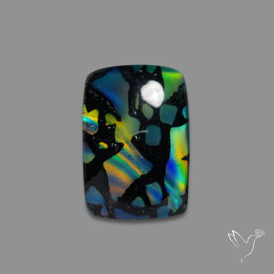 Aurora Opal Inlay Black Onyx Doublet