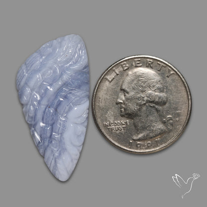 Blue Lace Agate Mughal Carving