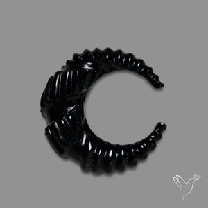Black Onyx Crescent Carving