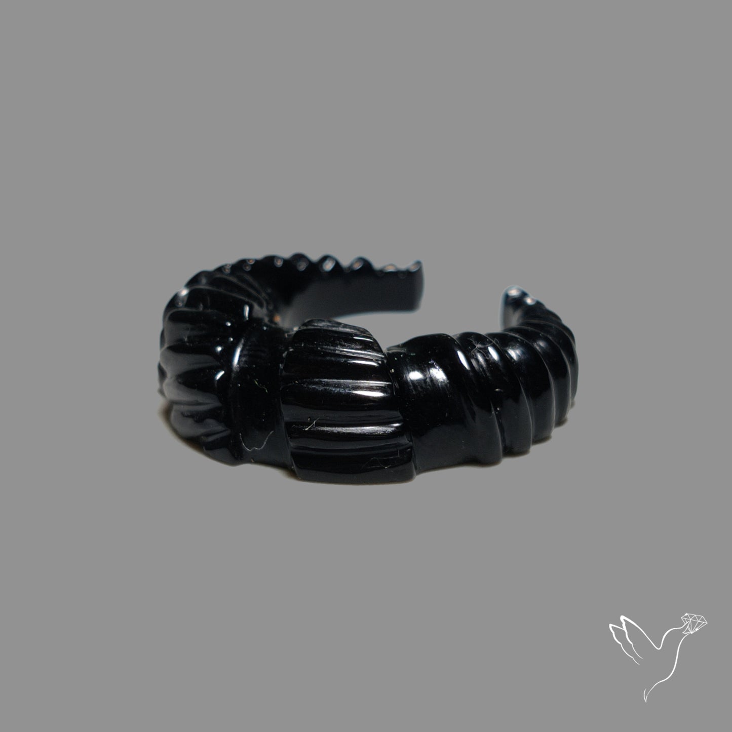 Black Onyx Crescent Carving